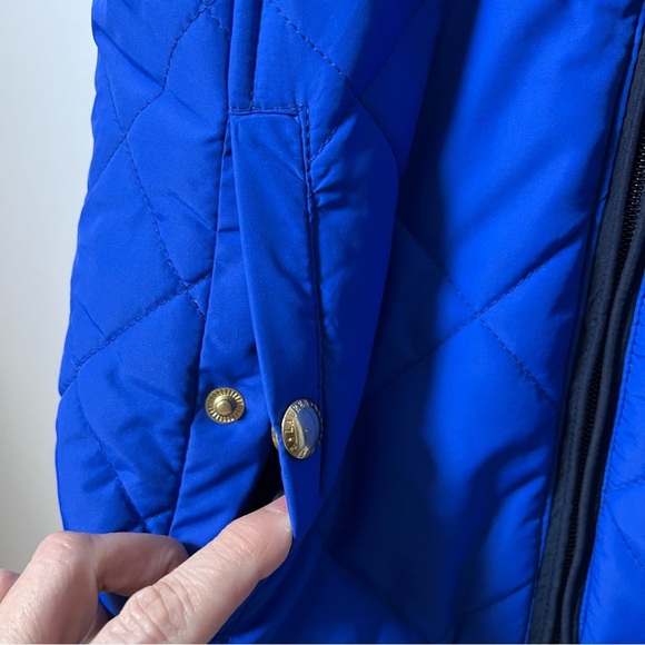 Lauren Ralph Lauren Diamond Quilted Vest Womens S Royal Blue Full Zip EUC - Picture 2 of 6